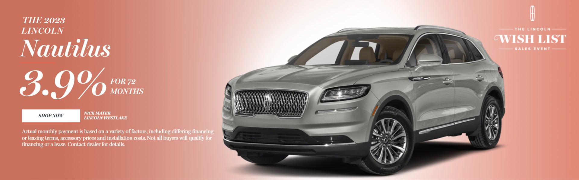 2023 Lincoln Nautilus 3.9% for 72 months