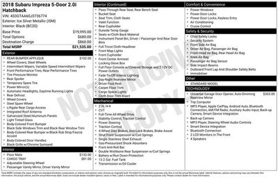 2018 Subaru Impreza 2.0i