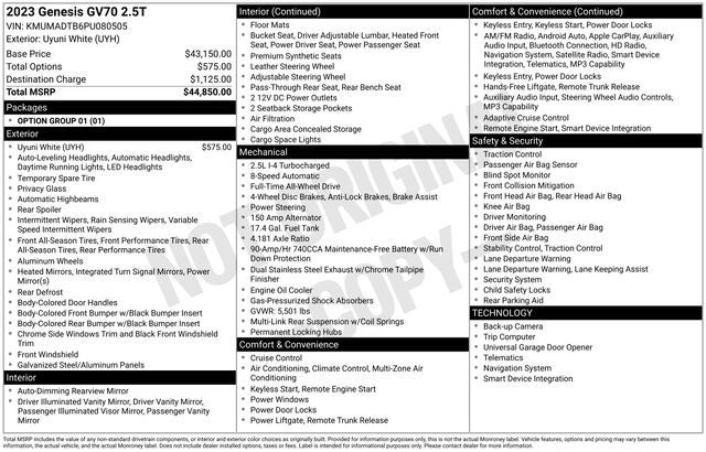 2023 Genesis GV70 2.5T