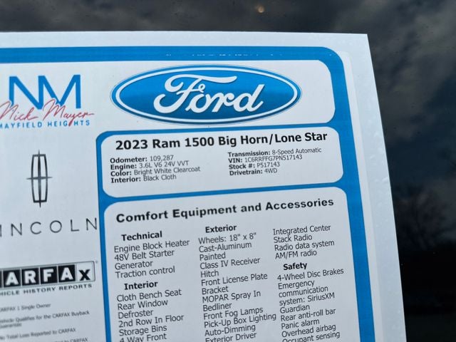 2023 RAM 1500 Big Horn/Lone Star