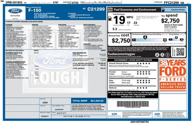 2015 Ford F-150 Platinum