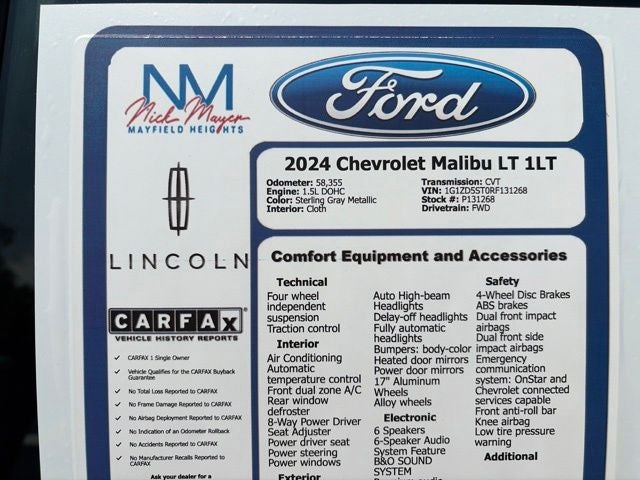 2024 Chevrolet Malibu LT 1LT