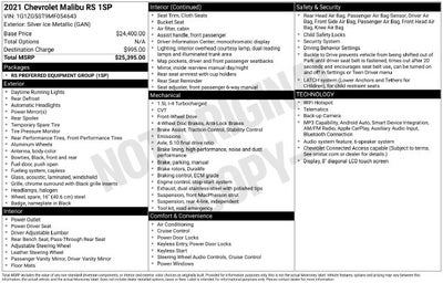 2021 Chevrolet Malibu RS