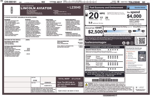 2026 Lincoln Aviator Reserve Premium
