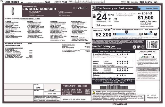 2025 Lincoln Corsair Premiere