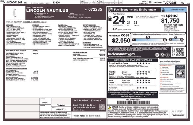 2026 Lincoln Nautilus Reserve IN-TRANSIT