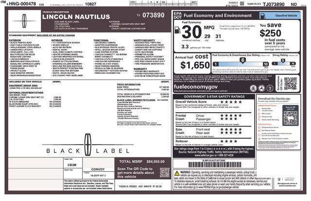 2026 Lincoln Nautilus Black Label IN-TRANSIT