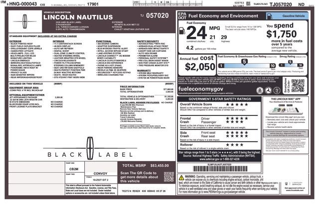 2026 Lincoln Nautilus Black Label IN-TRANSIT