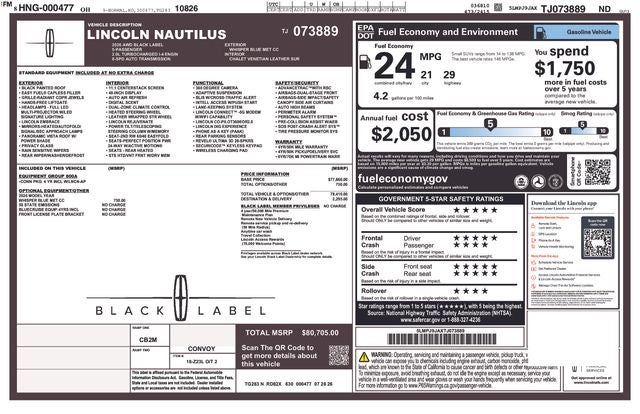 2026 Lincoln Nautilus Black Label IN-TRANSIT
