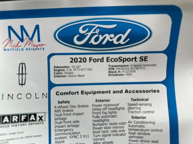 2020 Ford EcoSport SE