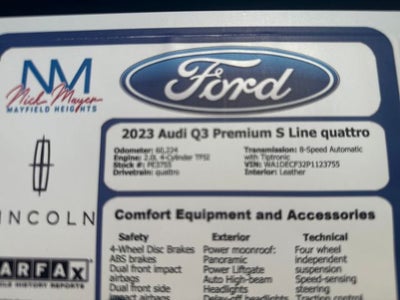 2023 Audi Q3 Premium S Line quattro