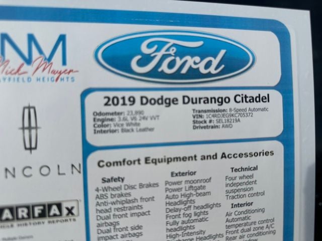2019 Dodge Durango Citadel
