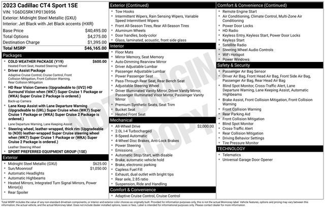 2023 Cadillac CT4 Sport