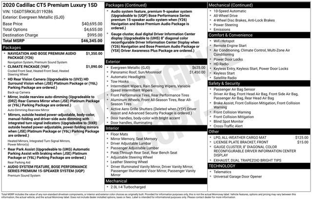 2020 Cadillac CT5 Premium Luxury