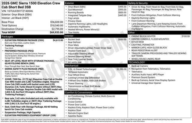 2026 GMC Sierra 1500 Elevation