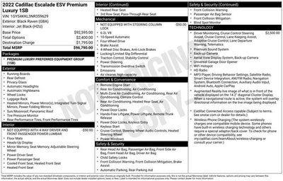 2022 Cadillac Escalade ESV Premium