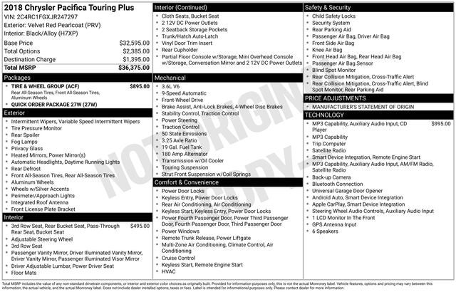 2018 Chrysler Pacifica Touring Plus