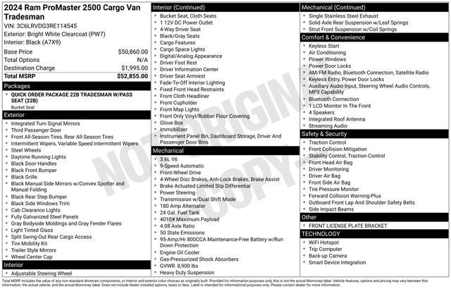 2024 RAM ProMaster 2500 High Roof