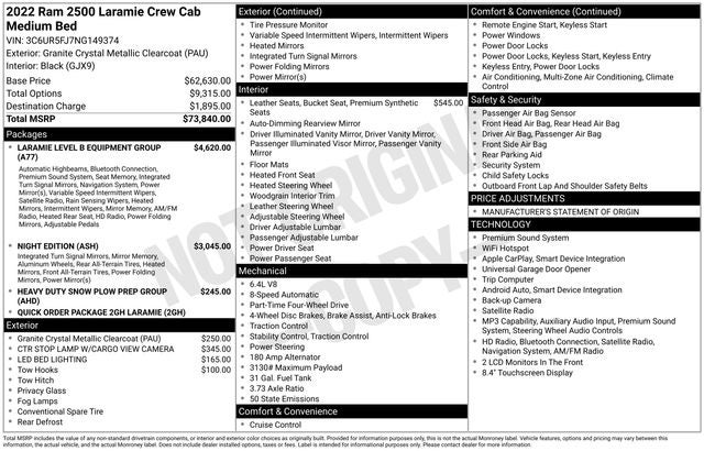 2022 RAM 2500 Laramie