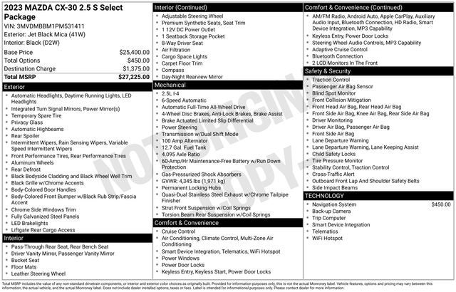 2023 Mazda Mazda CX-30 2.5 S Select Package