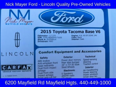 2015 Toyota Tacoma Base V6