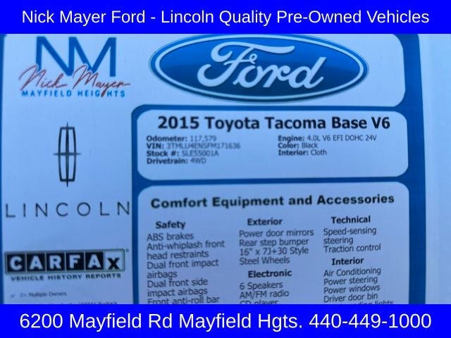 2015 Toyota Tacoma Base V6