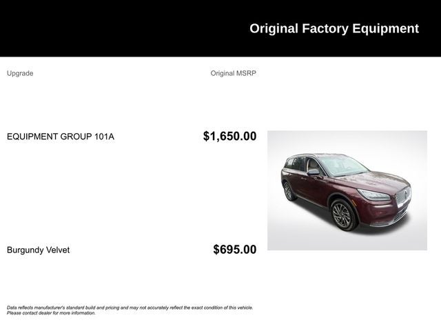 2020 Lincoln Corsair Standard