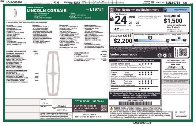 2025 Lincoln Corsair Premiere