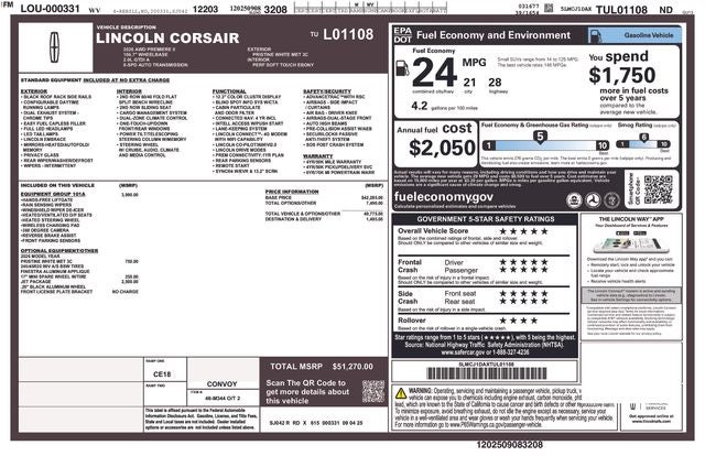 2026 Lincoln Corsair Premiere