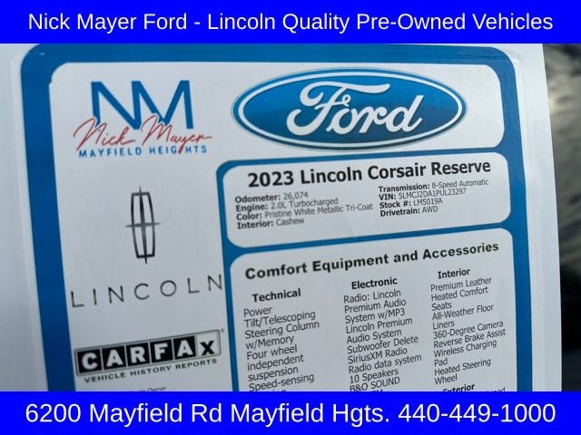 2023 Lincoln Corsair Reserve