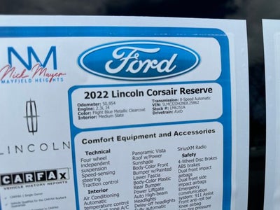 2022 Lincoln Corsair Reserve