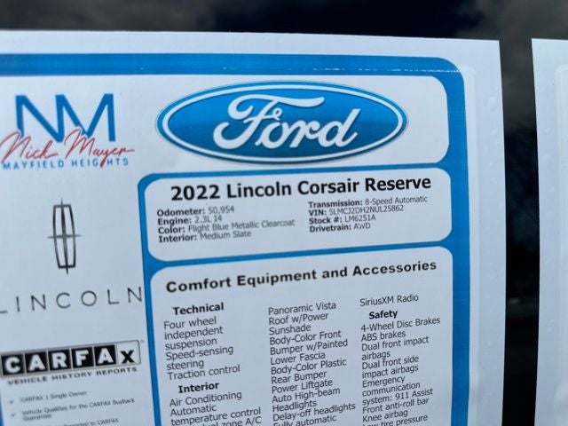 2022 Lincoln Corsair Reserve