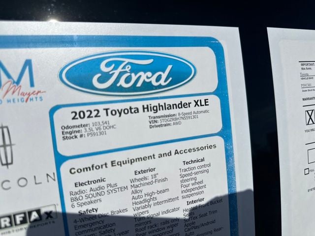 2022 Toyota Highlander XLE