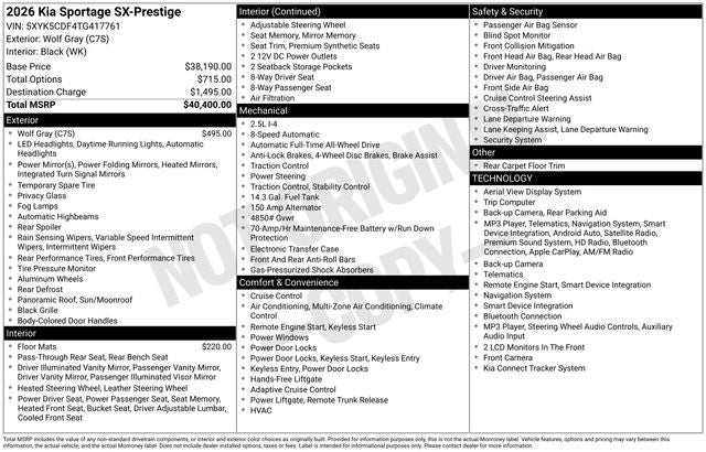2026 Kia Sportage SX-Prestige
