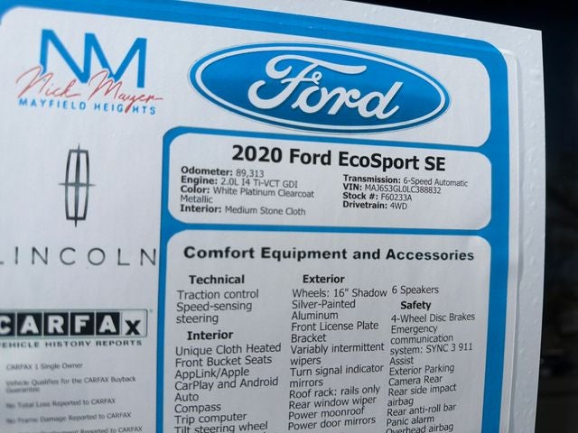 2020 Ford EcoSport SE
