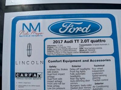 2017 Audi TT 2.0T quattro