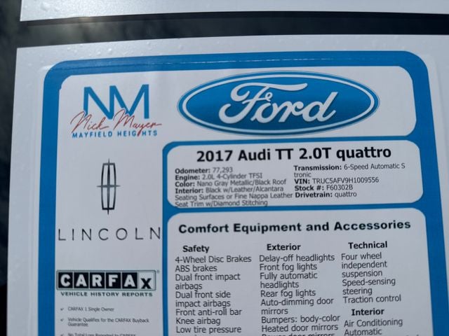 2017 Audi TT 2.0T quattro