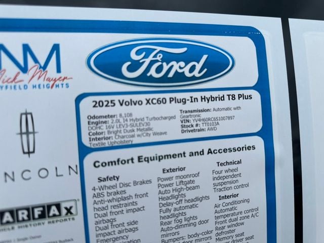2025 Volvo XC60 Plug-In Hybrid T8 Plus