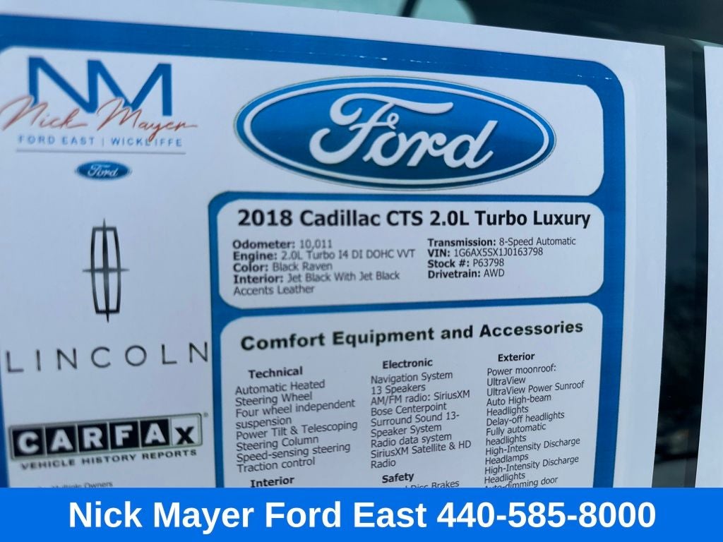 2018 Cadillac CTS 2.0L Turbo Luxury