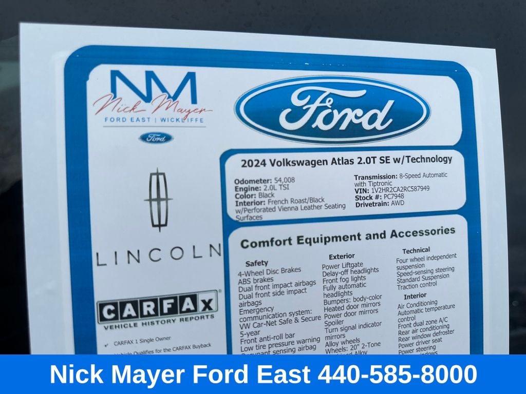 2024 Volkswagen Atlas 2.0T SE w/Technology
