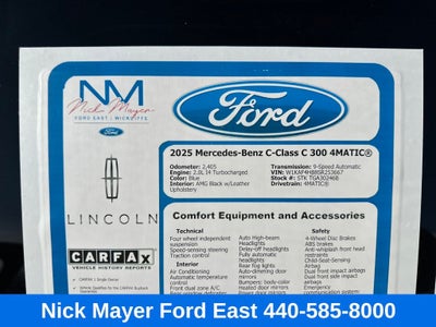 2025 Mercedes-Benz C-Class C 300 4MATIC®