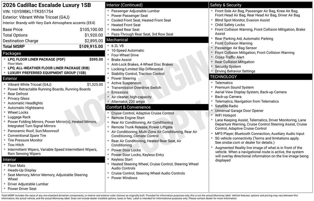 2026 Cadillac Escalade Luxury