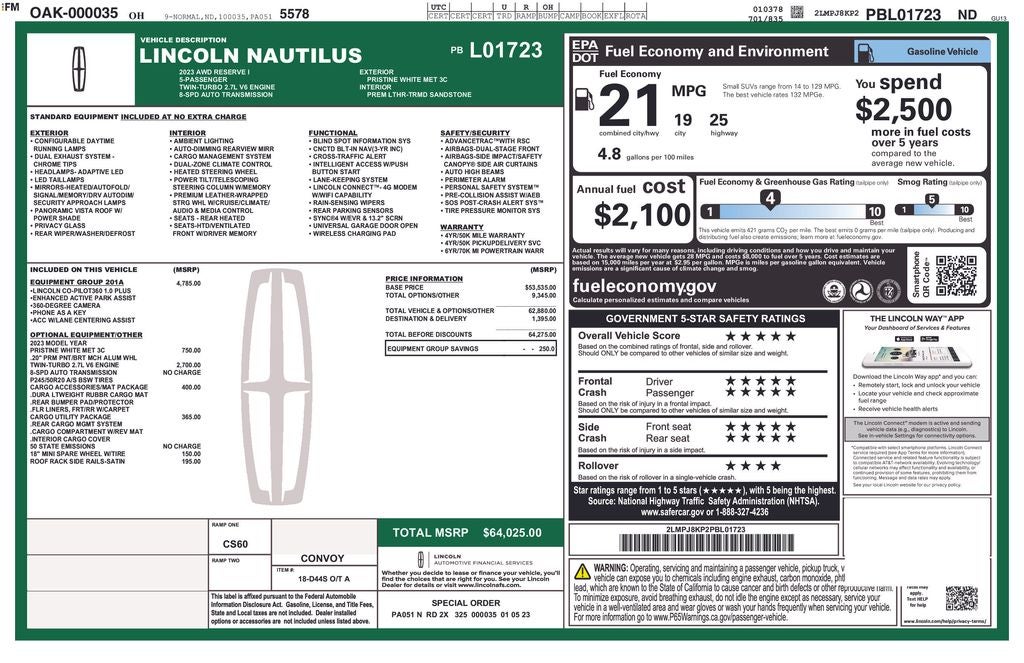 2023 Lincoln Nautilus Reserve