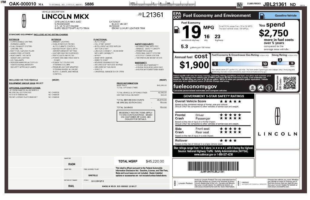 2018 Lincoln MKX Select