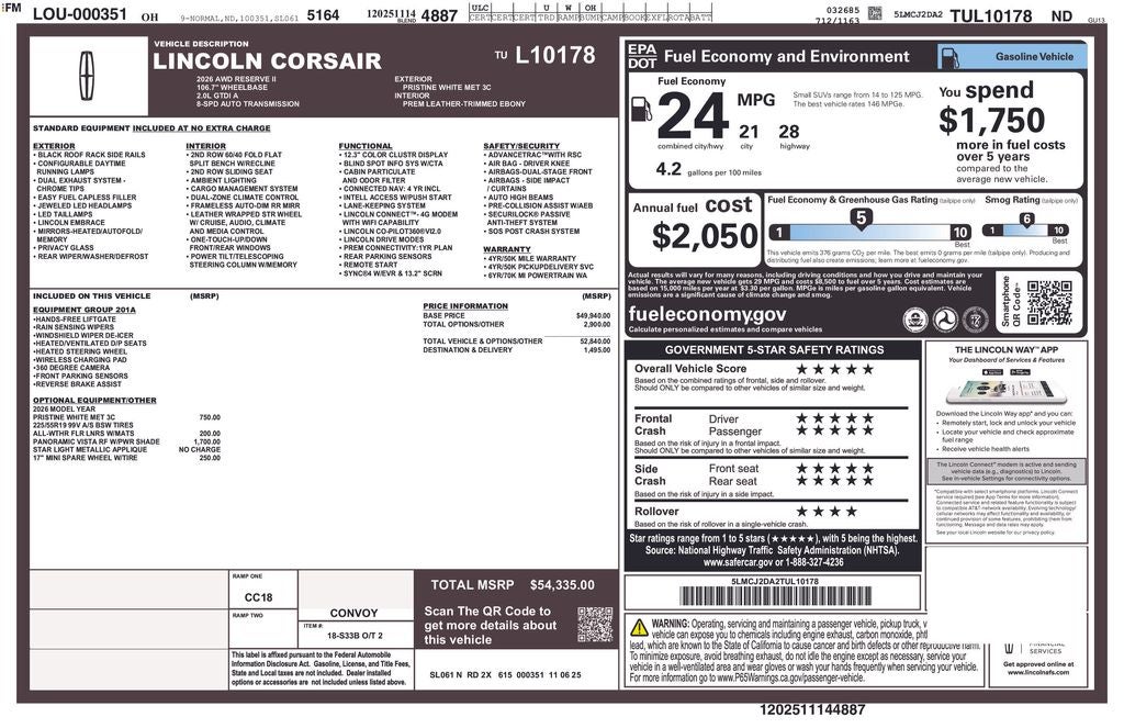 2026 Lincoln Corsair Reserve