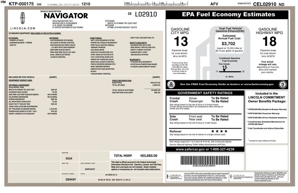 2012 Lincoln Navigator Base