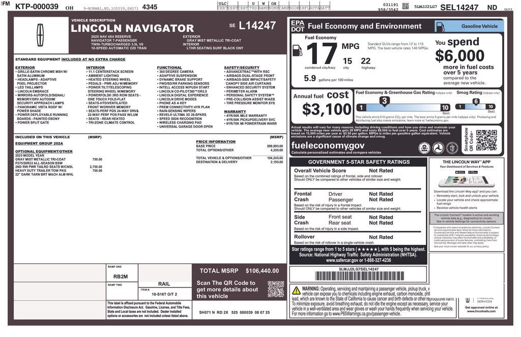 2025 Lincoln Navigator Reserve
