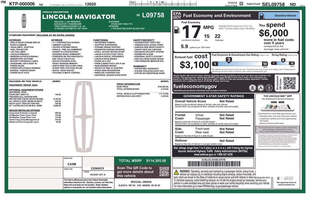 2025 Lincoln Navigator L Reserve