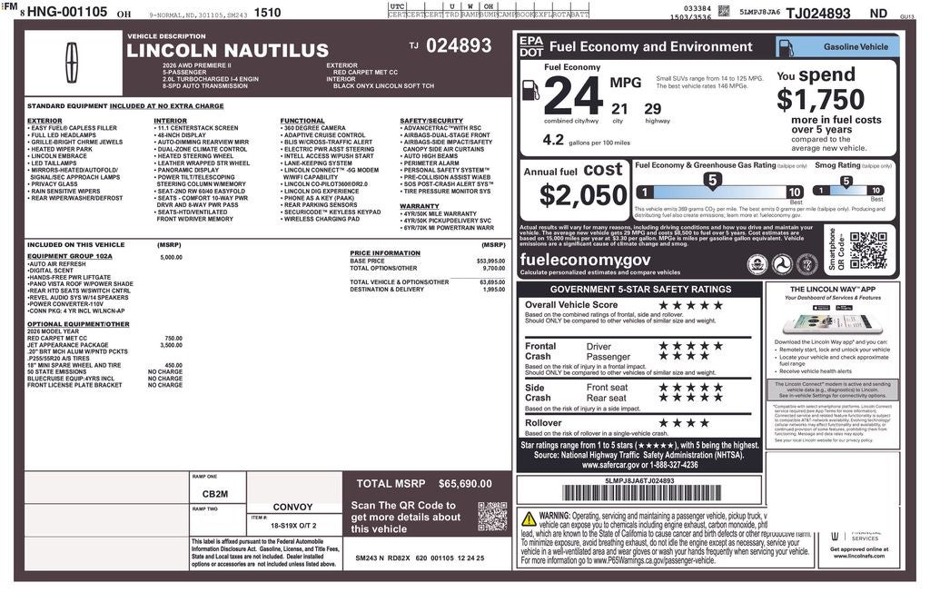 2026 Lincoln Nautilus Premiere