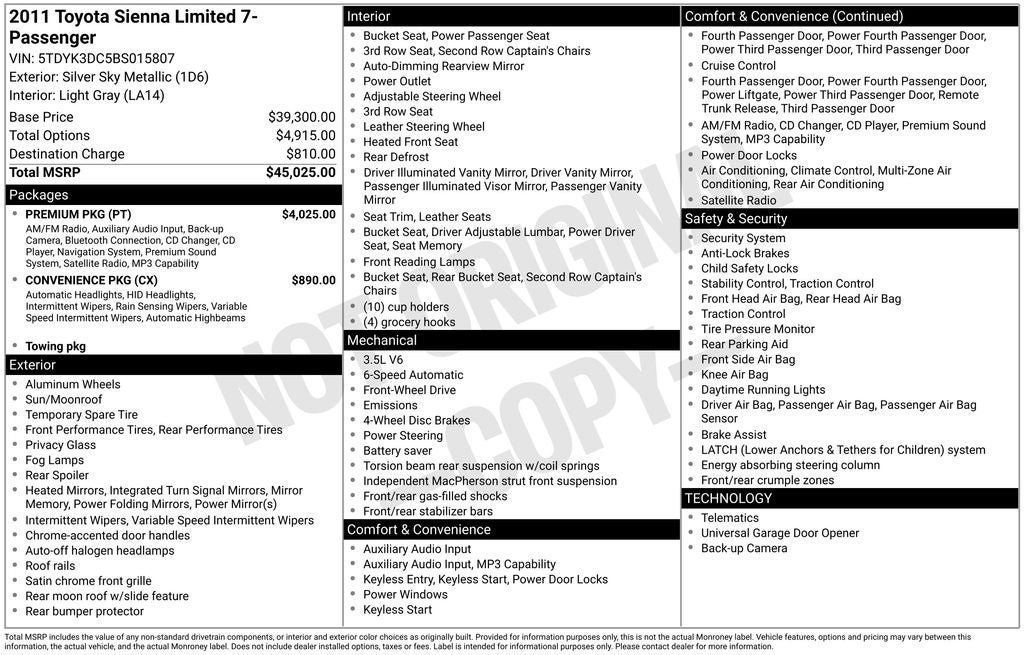 2011 Toyota Sienna Limited